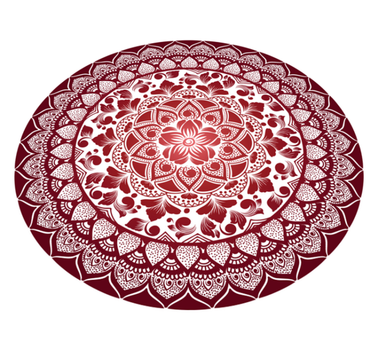 Circular oriental lace mandala vinyl rug - TenStickers