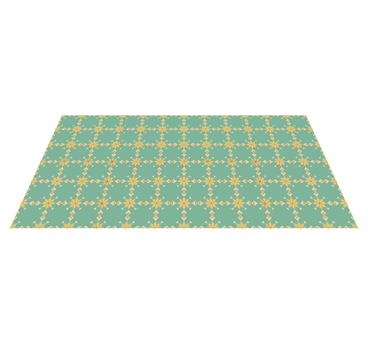 Vintage green floral pattern tile carpet - TenStickers
