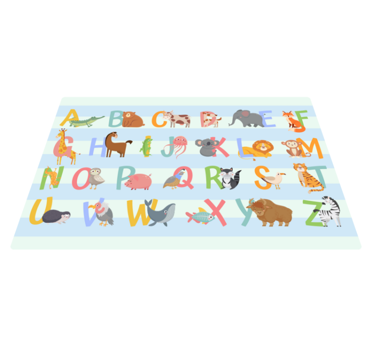 Alphabet Animal Parade vinyl rug - TenStickers