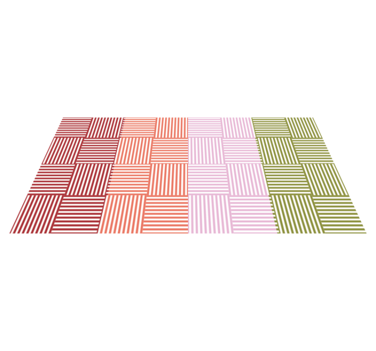Striped Color Blocks stripes vinyl rug - TenStickers