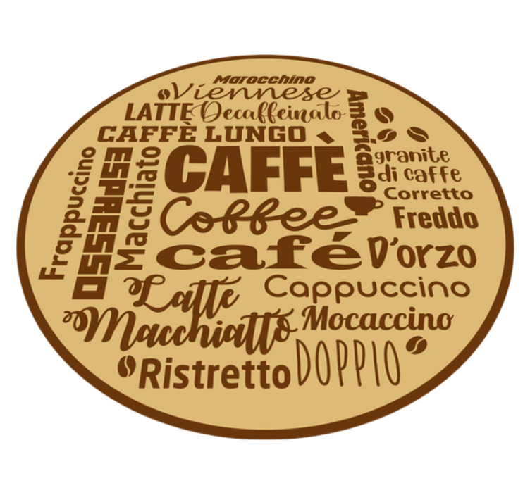 Multi-lingual Coffee vinyl rug - TenStickers