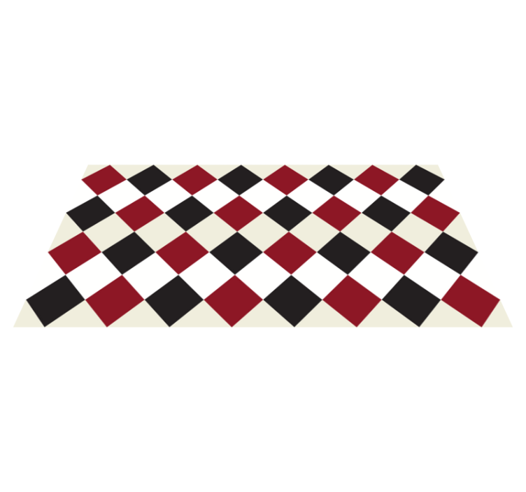 Red and black rhombus tile carpet - TenStickers