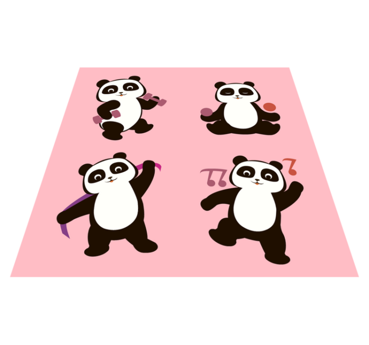 Fitness Panda animal vinyl rug - TenStickers