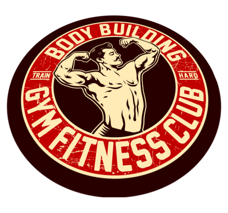 Fitness Club Emblem teenager vinyl rug - TenStickers