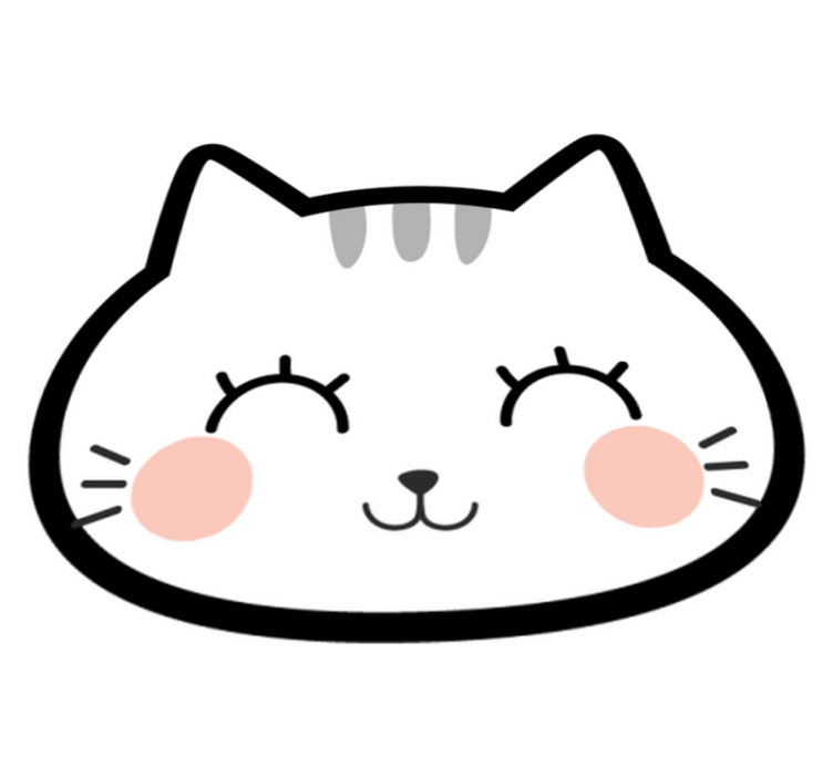 Happy cute cat face vinyl rug - TenStickers