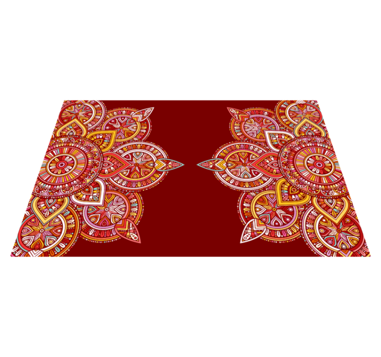 Ethnic red mandala vinyl rug - TenStickers