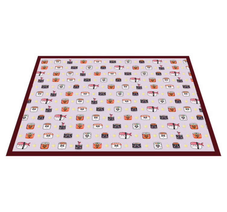 Anime Sushi Pattern kids vinyl rug - TenStickers