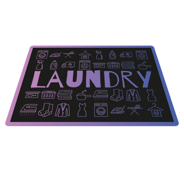 Laundry clean symbols custom rug - TenStickers