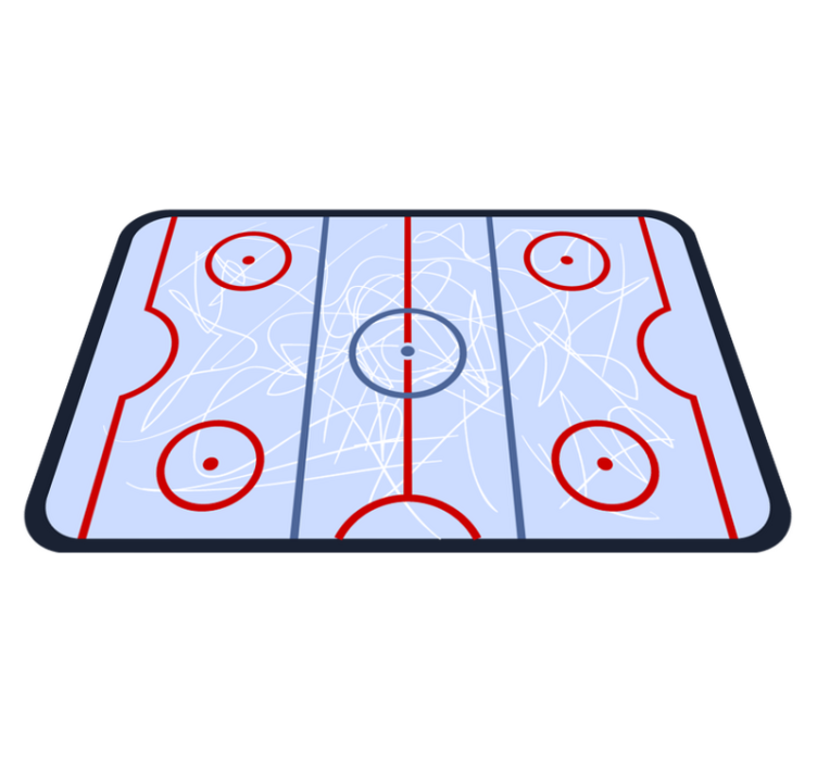 Colourful puck Ice Hockey game mat - TenStickers