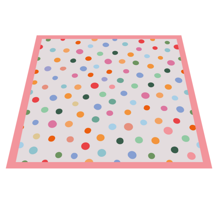 Colorful dot pattern bedroom vinyl rug - TenStickers