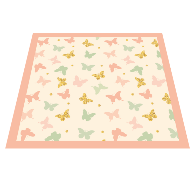Butterfly Pastels nursery vinyl rug - TenStickers