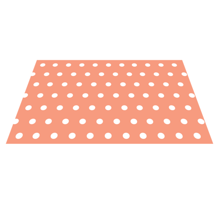Peach polka dots bedroom vinyl rug - TenStickers