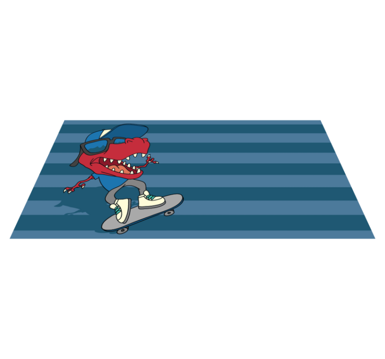 Skateboarding Dinosaur vinyl rug - TenStickers