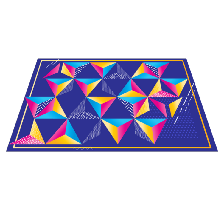 Triangles with different textures geometric rug - TenStickers
