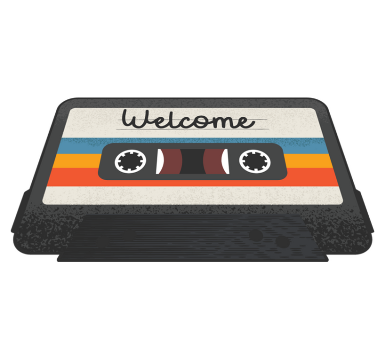 Cassette Welcome Design custom vinyl rug - TenStickers
