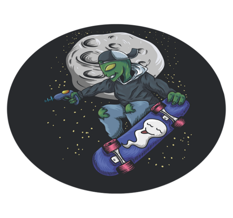 Skateboarding Alien vinyl rug - TenStickers