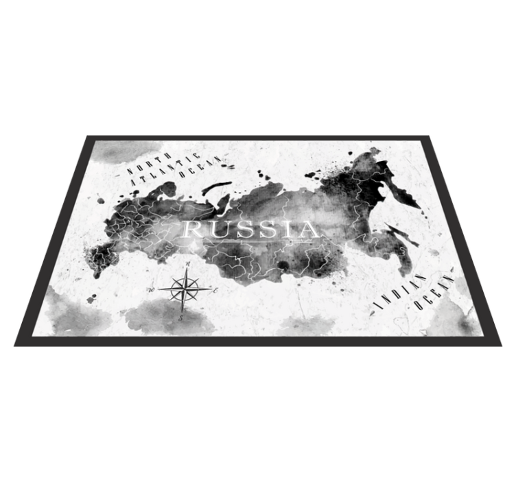 Monochrome World Map world map vinyl rug - TenStickers