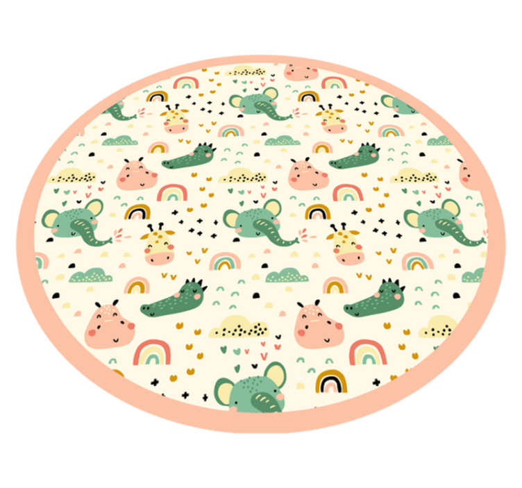 Nordic animal pattern vinyl rug - TenStickers