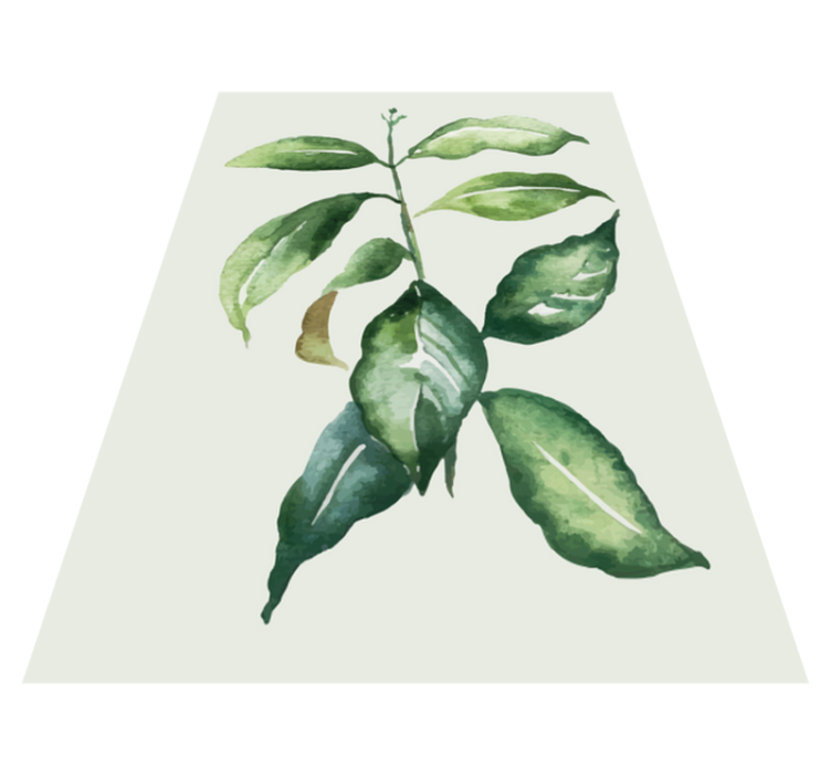 Botanical Leaf Illustration flower vinyl rug - TenStickers