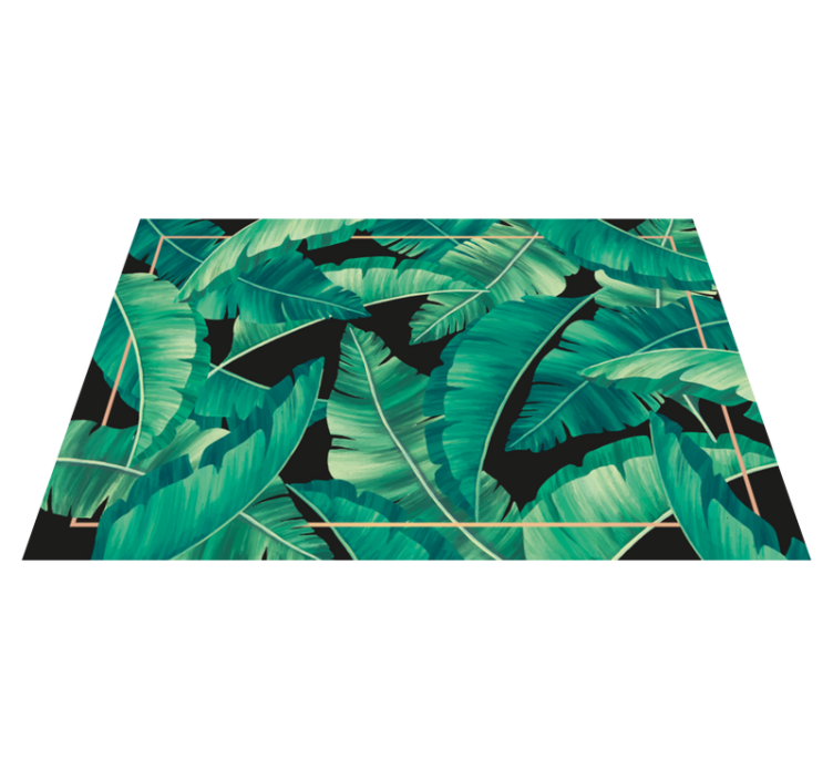 Dark green leaves floral rug - TenStickers