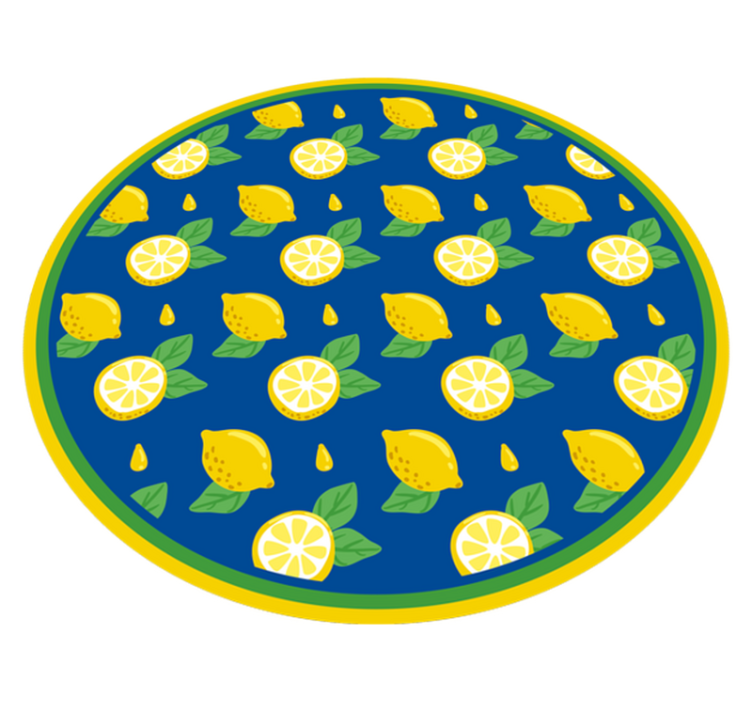 Hand draw lemons kitchen floor tiles - TenStickers