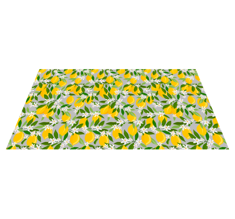 Lemon Tree floral rug citrus fruit - TenStickers