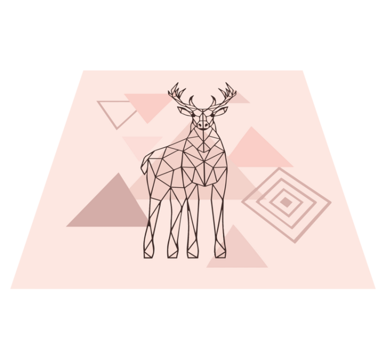 Geometric deer art bedroom vinyl rug - TenStickers