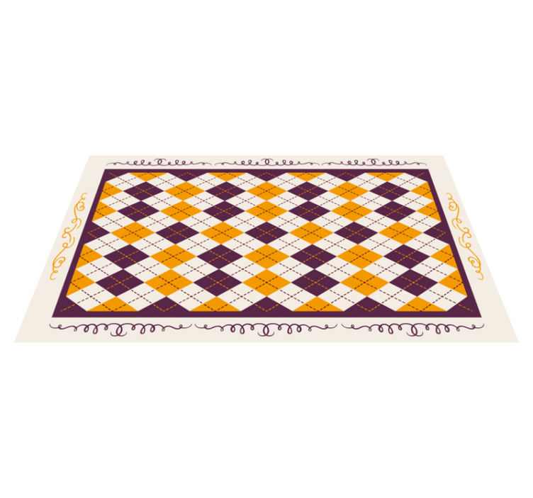 Checked vintage pattern kitchen floor tiles - TenStickers