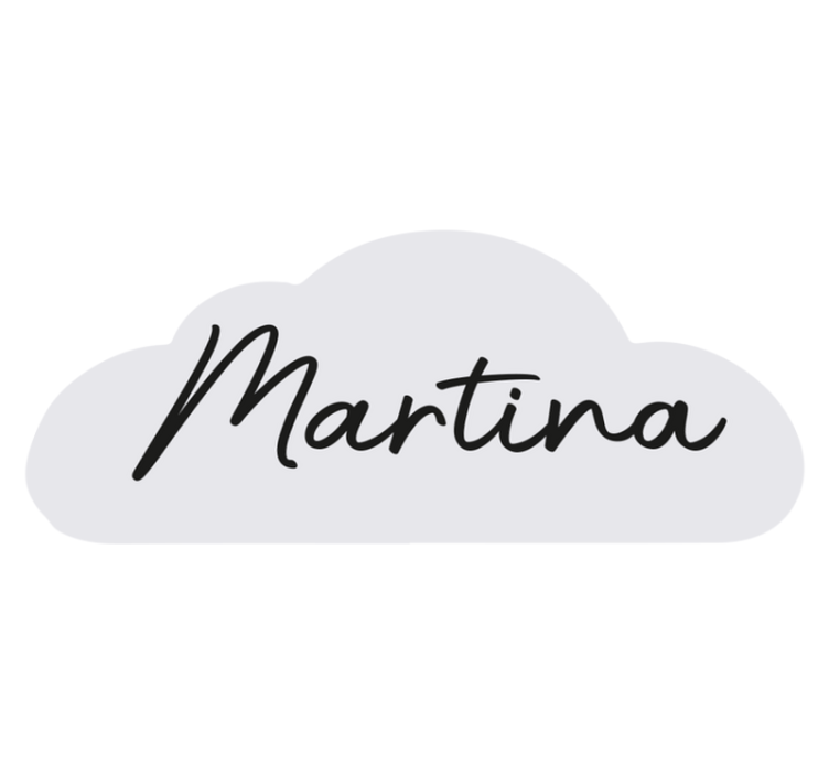Grey cloud with name vinyl rug - TenStickers