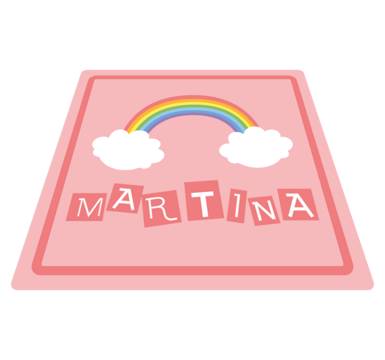 RAINBOW NAME DISPLAY custom vinyl rug - TenStickers