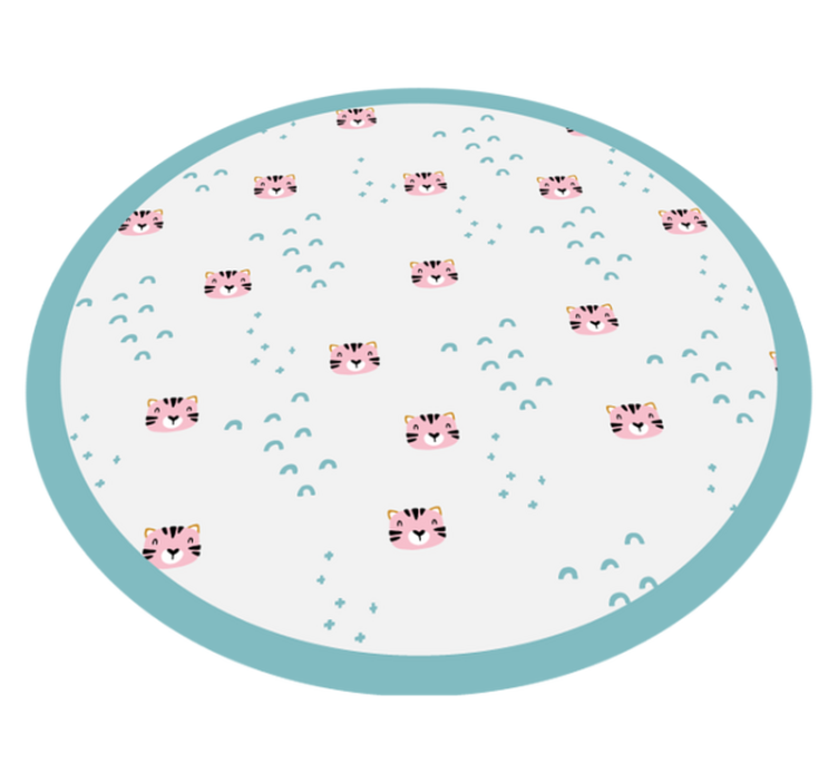 Blue rainbows and pink cats vinyl rug - TenStickers