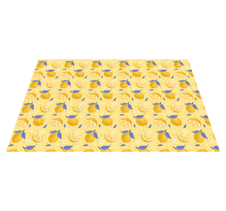 Lemon pattern delight kitchen vinyl rug - TenStickers