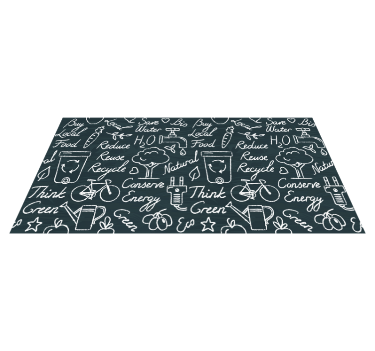 Chalkboard pattern kitchen floor tiles - TenStickers