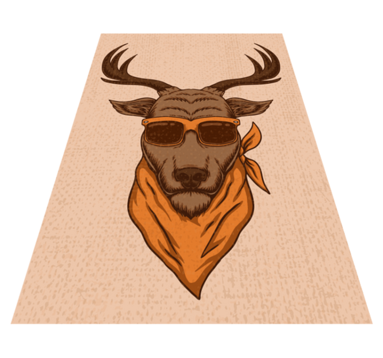 Cool Stag Illustration animal vinyl rug - TenStickers
