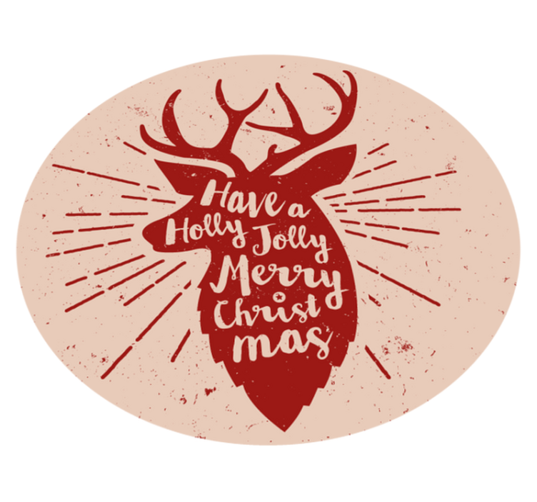 Christmas vinyl rug with reindeer design - TenStickers