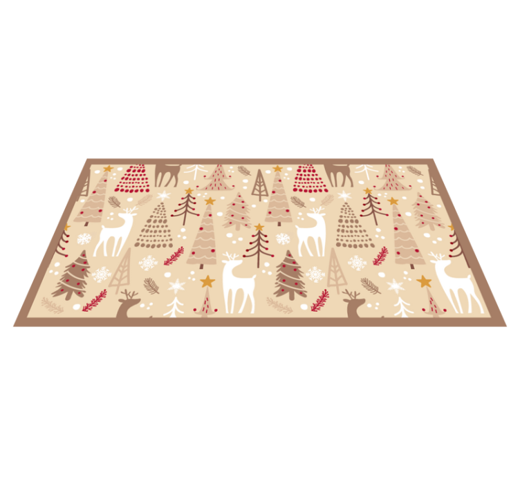 Festive Woodland Scene nordic vinyl rug - TenStickers