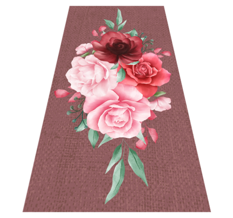Rose Bouquet Elegance flower vinyl rug - TenStickers