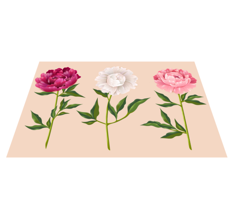 Peony different colours floral rug - TenStickers