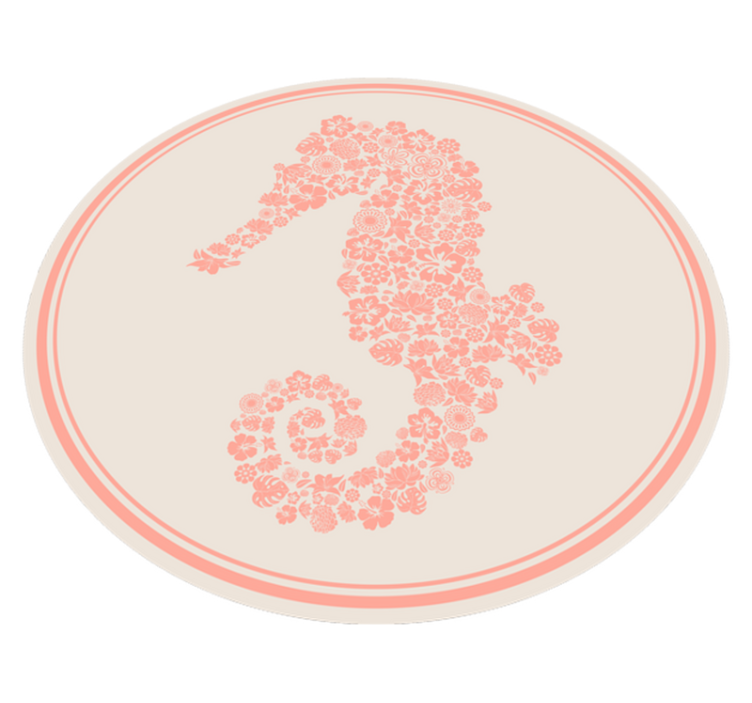 Seahorse Floral Design flower vinyl rug - TenStickers