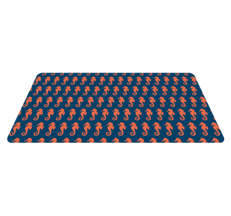 Orange Seahorse Pattern bathroom flooring - TenStickers