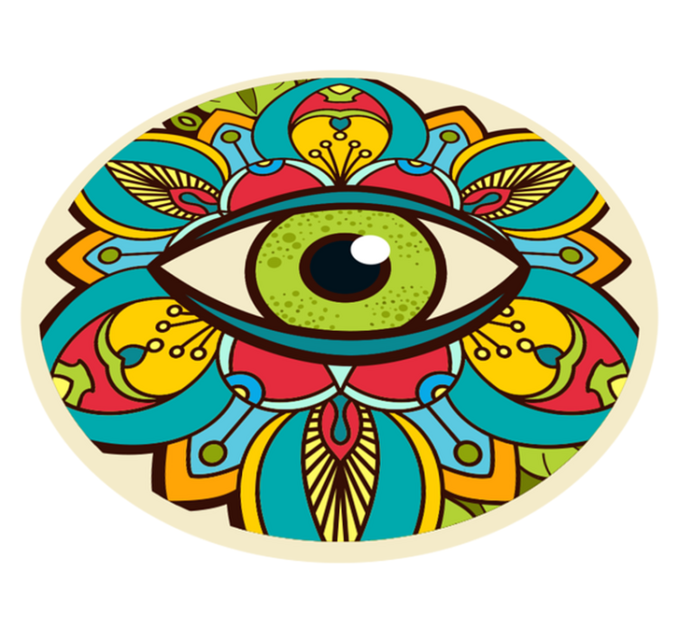 Colorful Eye Pattern mandala vinyl rug - TenStickers