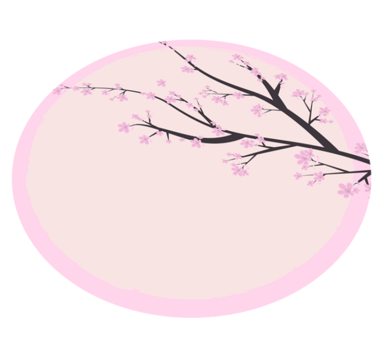 Cherry blossom branch flower vinyl rug - TenStickers