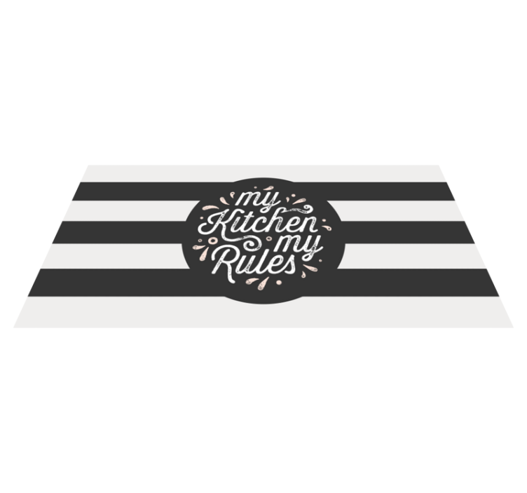 My kitchen my rules retro kitchen vinyl rug - TenStickers
