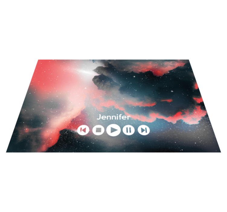 Outer space custom music teenager vinyl rug - TenStickers