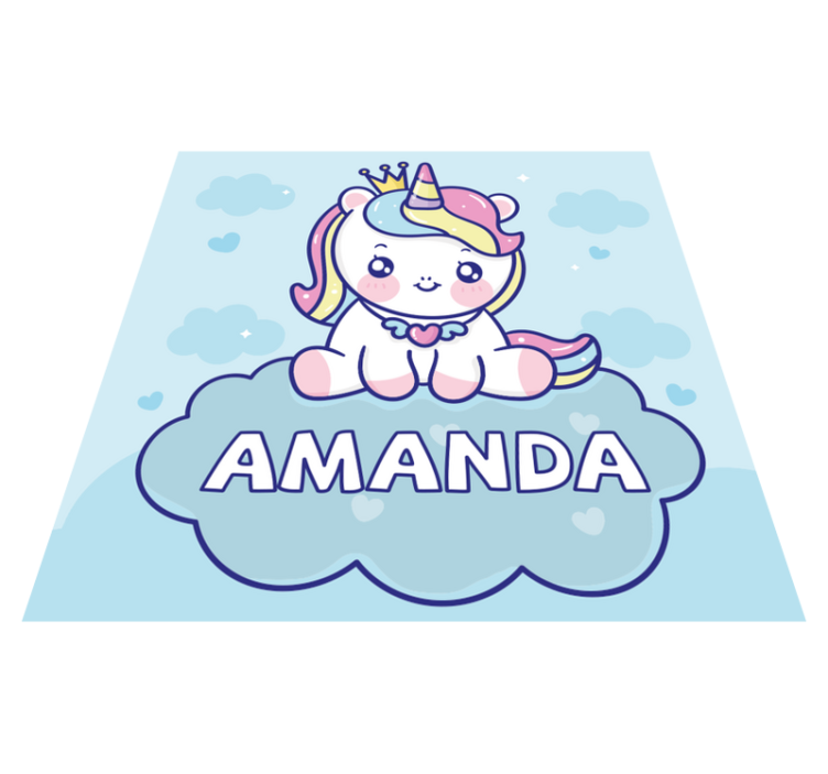 Vinyl rug custom baby unicorn - TenStickers