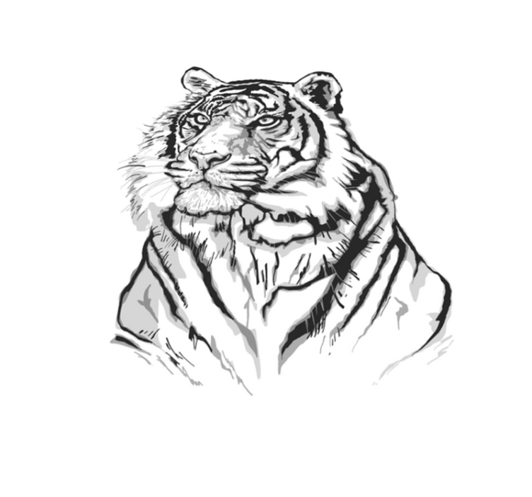 White tiger face animal vinyl rug - TenStickers