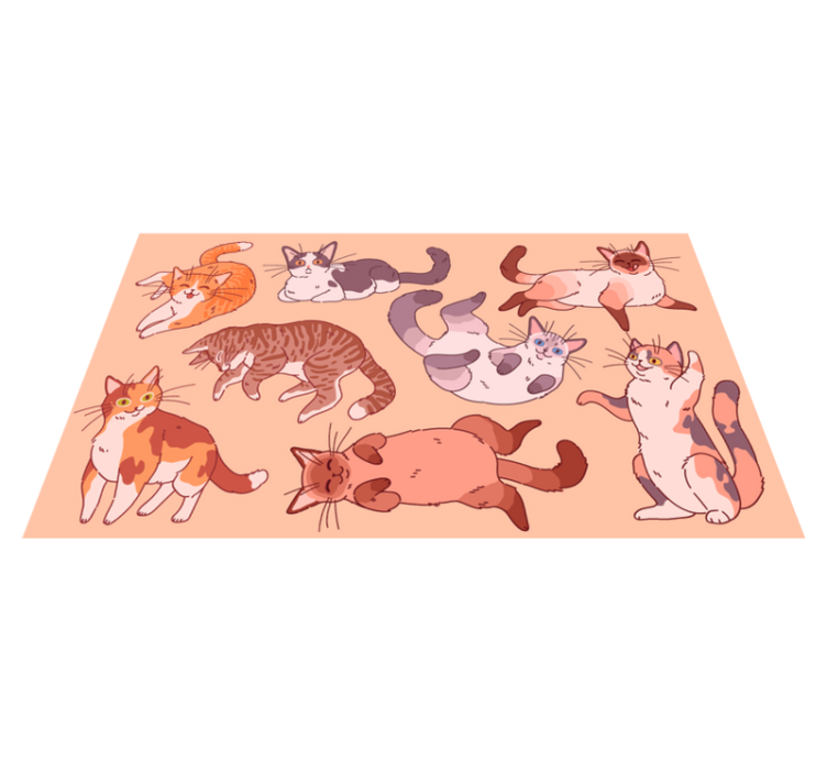 Gray cat face animal vinyl rug - TenStickers