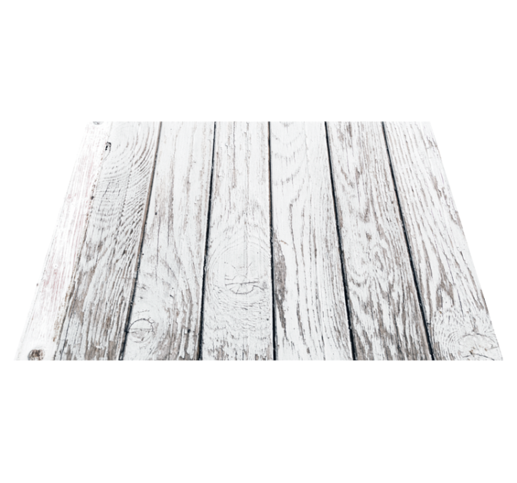 White vintage wood vinyl rug - TenStickers