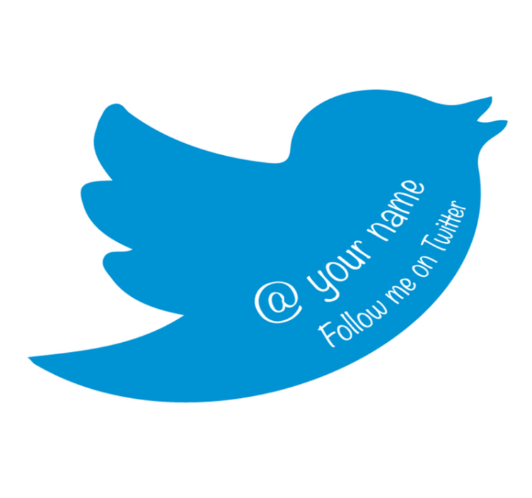 Personalised Follow me on Twitter mat - TenStickers