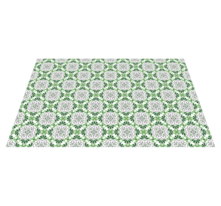 Portugese green flowers kitchen floor tiles - TenStickers